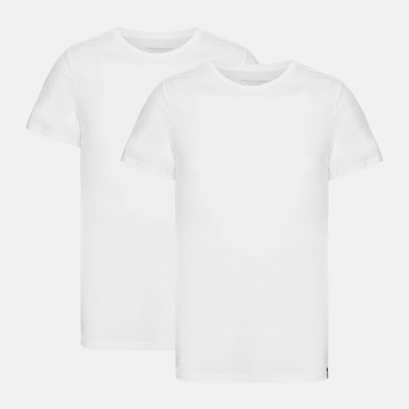 2er-Pack Weißes schmal geschnittenes Bambus-T-Shirt