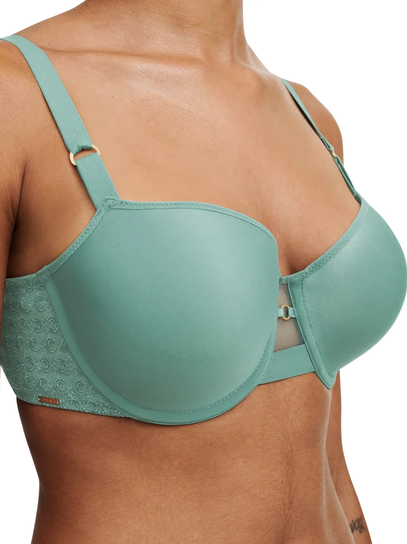 Chantelle – Halbschalen-Memory-BH mit Monogramm, Trellis Green