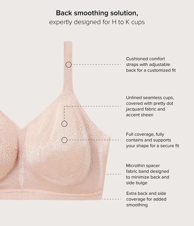 Back Appeal® H-K Cup Wire Free Bra Rose Dust