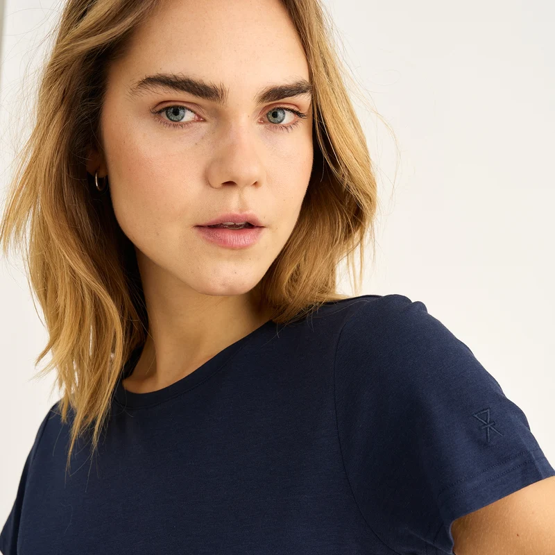 Blaues Bambus-T-Shirt