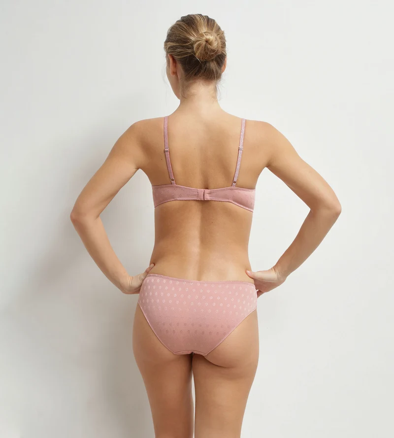 Hoch geschnittener Slip für Damen aus Mikrofaser in Rosa mit Blumenmuster Cosy Time