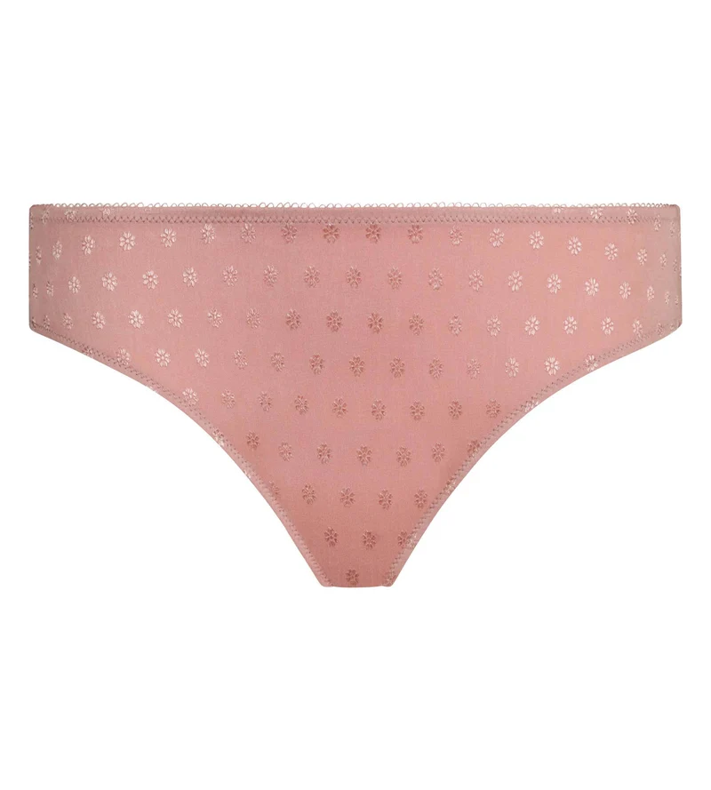 Hoch geschnittener Slip für Damen aus Mikrofaser in Rosa mit Blumenmuster Cosy Time