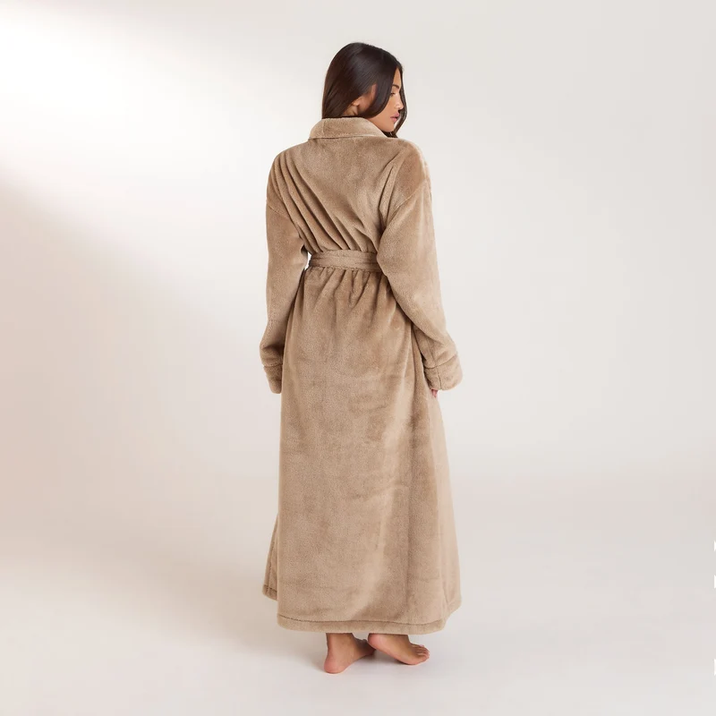 Langer Morgenmantel - Beige