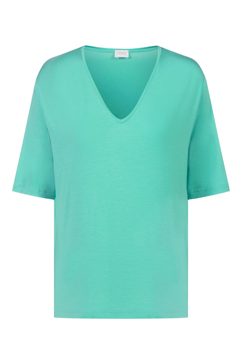 Shirt, kurzarm, V-Neck, PURE CHIC in Sommerfarbe seafoam (knallgrün)