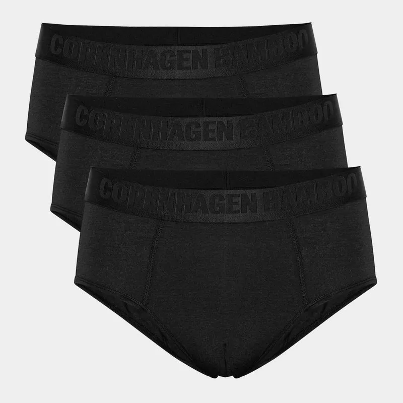 3er-Pack Herren-Slips aus schwarzem Bambus