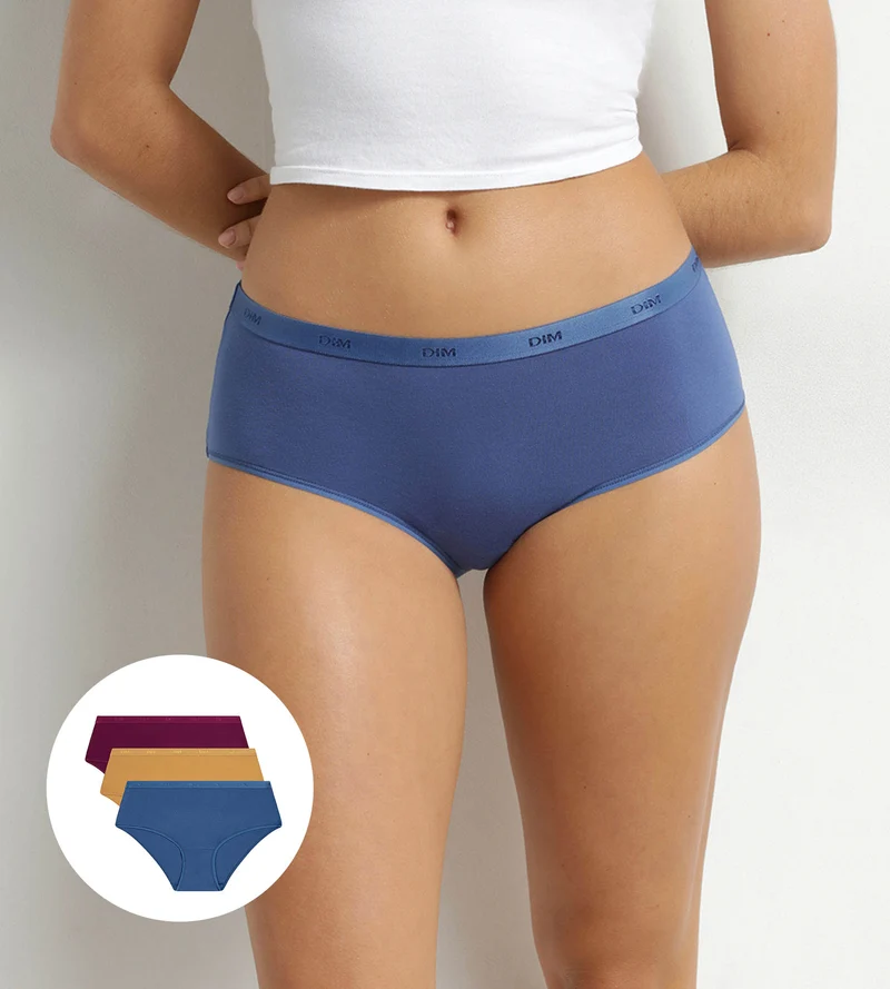 3er-Pack Damen-Boxershorts Marine Royale Les Pockets Ecodim