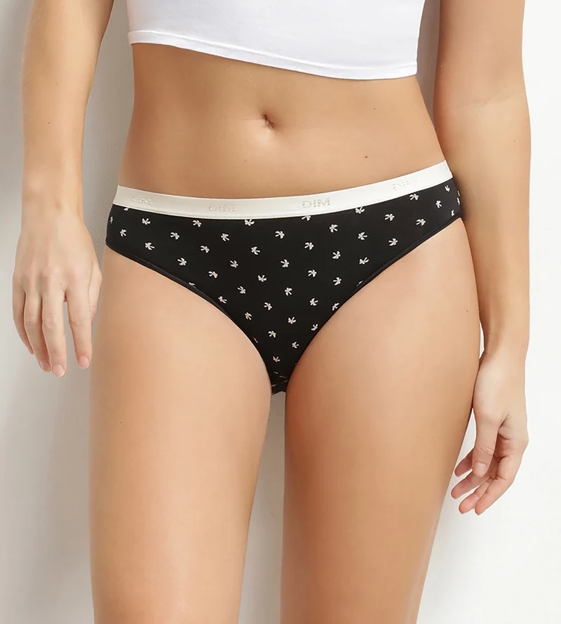5er-Pack Damen-Slips aus Stretch-Baumwolle mit tropischem Muster von Les Pockets