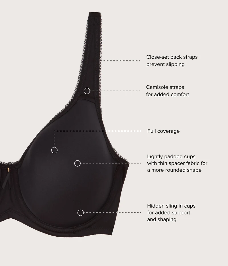 Basic Beauty Spacer Underwire T-Shirt Bra Black