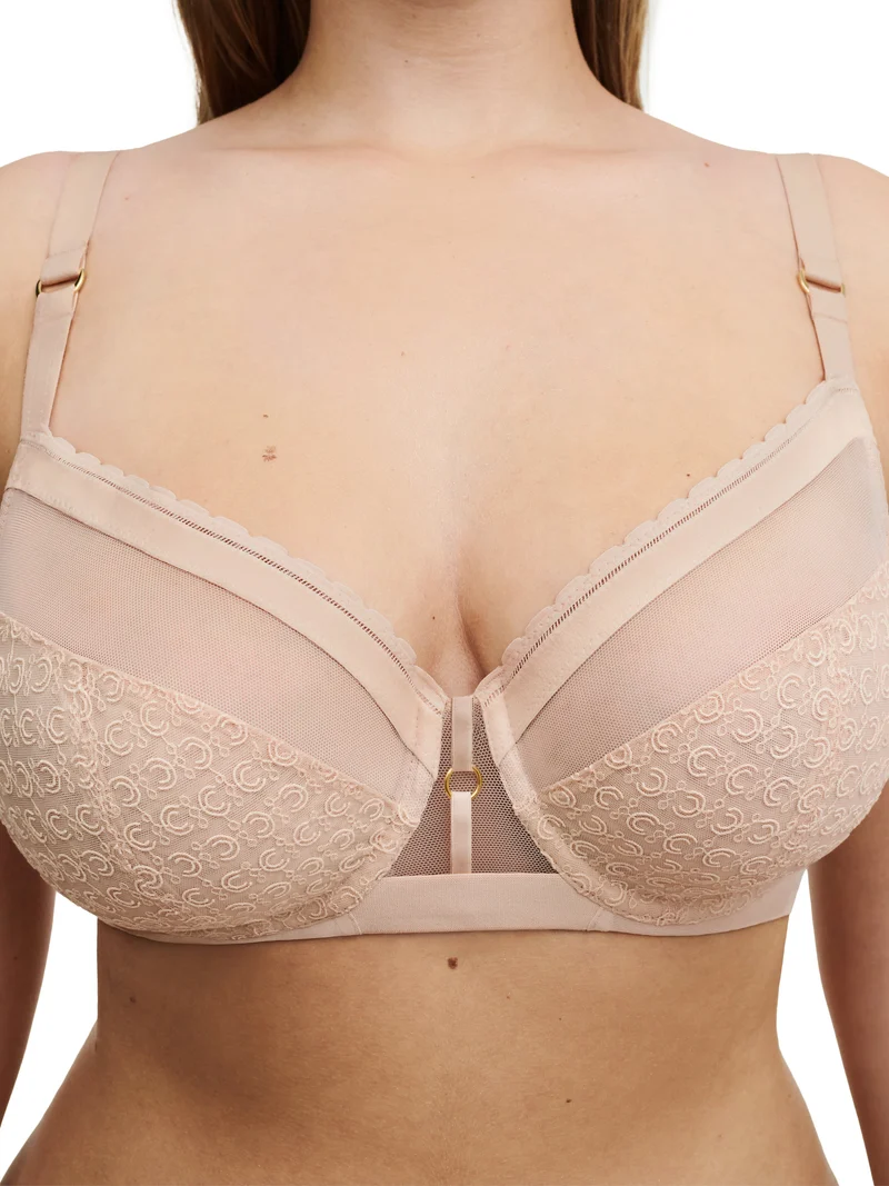 Chantelle - Bügel-BH mit Monogramm-Abdeckung, Goldbeige