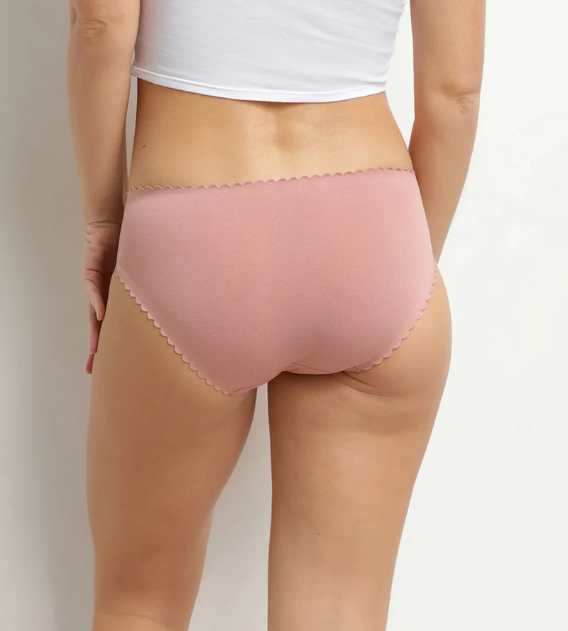 2er-Pack Damen-Slips aus Stretch-Baumwolle in Braun und Rosa Body Touch