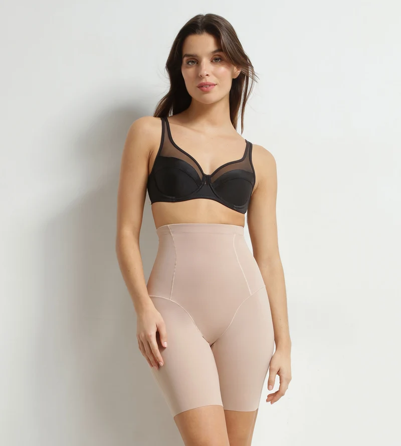 Lange formende Shorts für Damen aus Mikrofaser Nude Dim Silhouette Contour