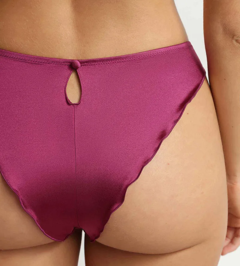 Brasilianischer Slip aus satinierter Mikrofaser in den Farben „Fruits des Bois” Silk Radiance