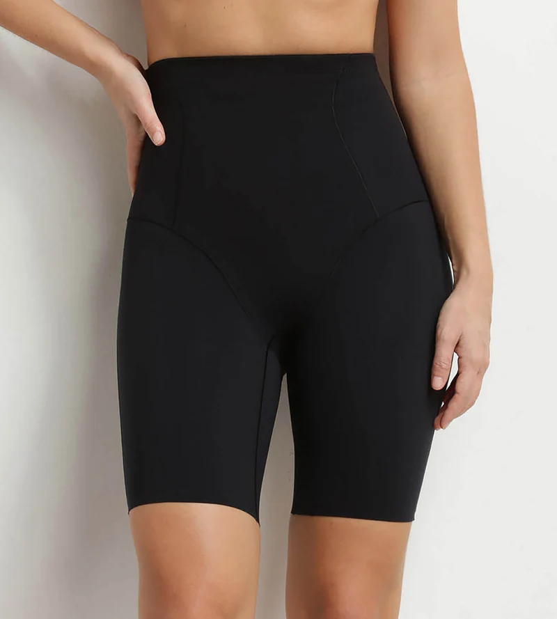 Lange formende Shorts für Damen aus Mikrofaser Schwarz Dim Silhouette Contour