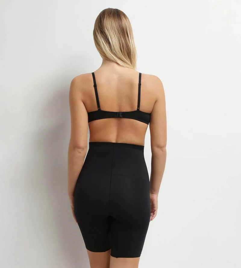Lange formende Shorts für Damen aus Mikrofaser Schwarz Dim Silhouette Contour