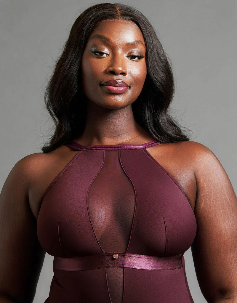 Scantilly Swerve Non Wired Bodysuit Mulberry Purple