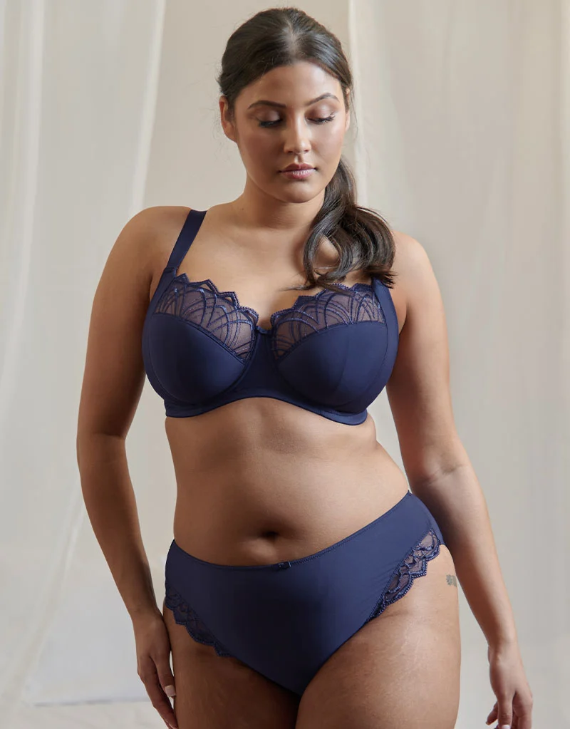 Flirtelle Emilie Deco Full Cup Side Support Bra Navy Blue