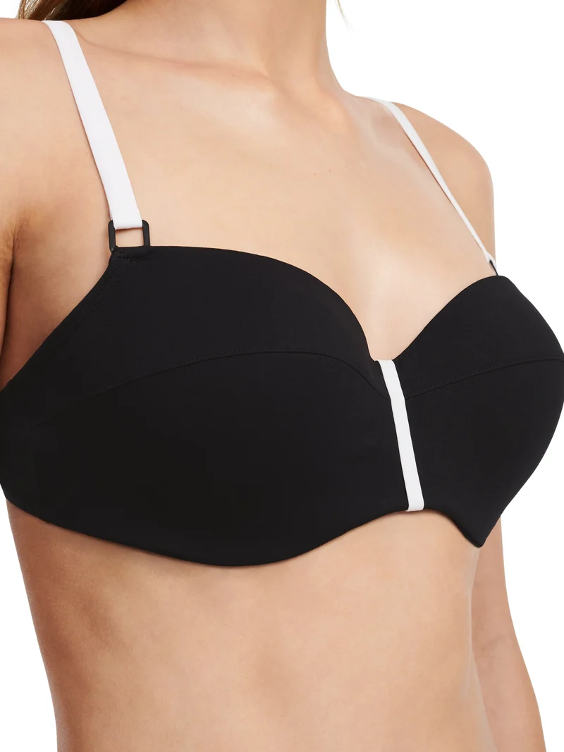 Chantelle Bademode – Authentischer Memory-Bikini mit halbem Körbchen, Schwarz/Weiß