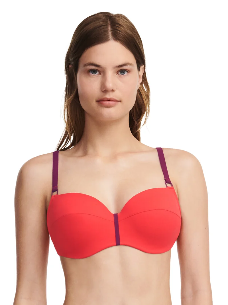 Chantelle Bademode – Authentischer Halbschalen-Memory-Bikini Rouge / Orange