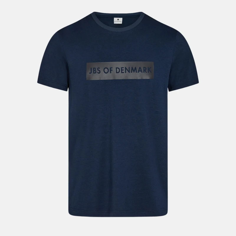 Blaues Bambus-T-Shirt mit Logo