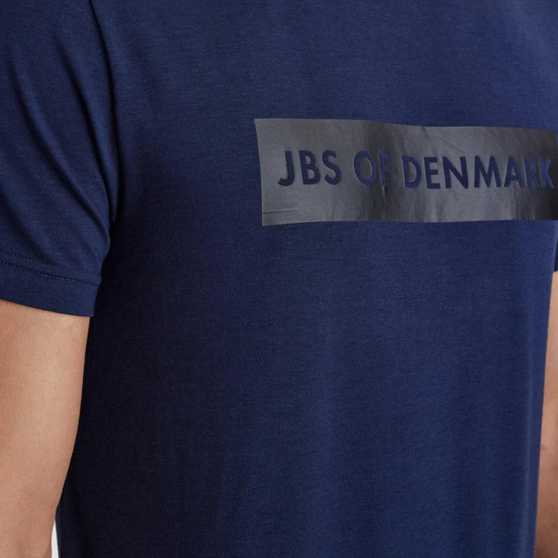 Blaues Bambus-T-Shirt mit Logo