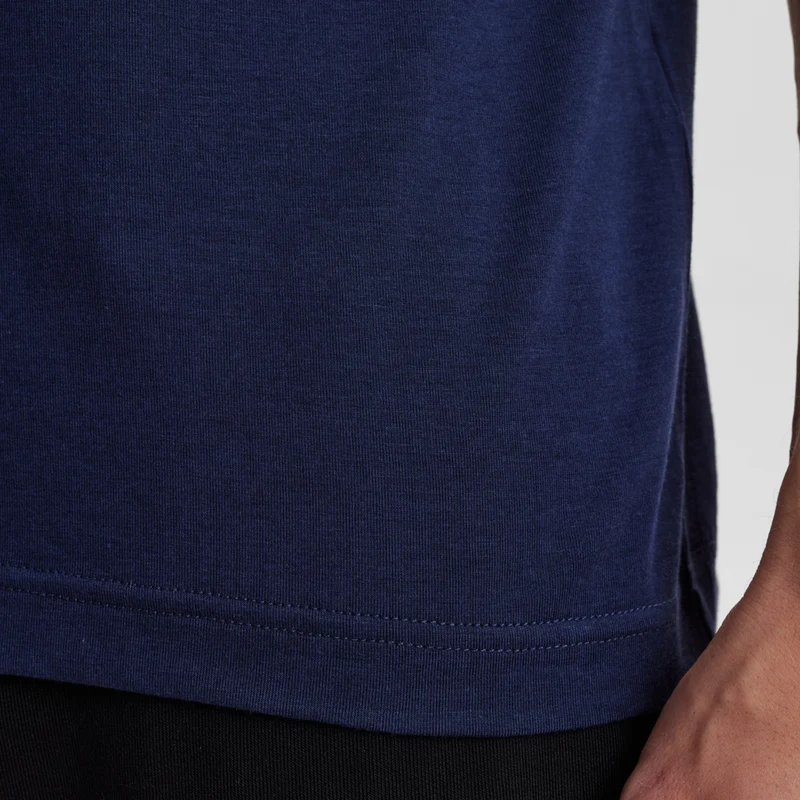 Blaues Bambus-T-Shirt mit Logo