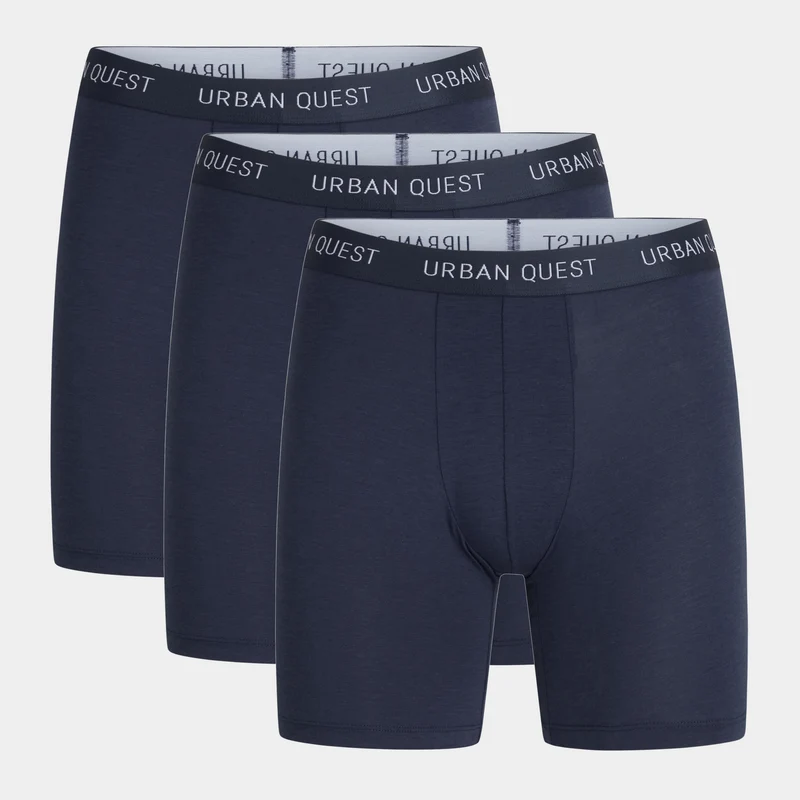 3er Pack blaue Bambus Unterhosen mit langen Beinen
