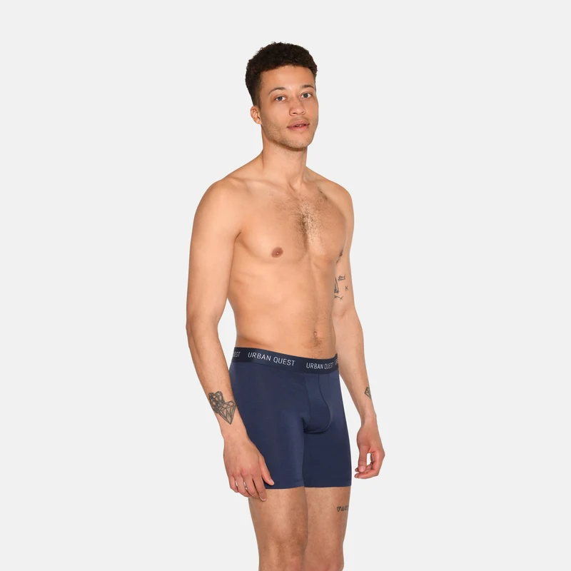 3er Pack blaue Bambus Unterhosen mit langen Beinen