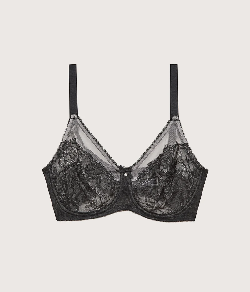 Retro Chic Full Figure Underwire Bra Black