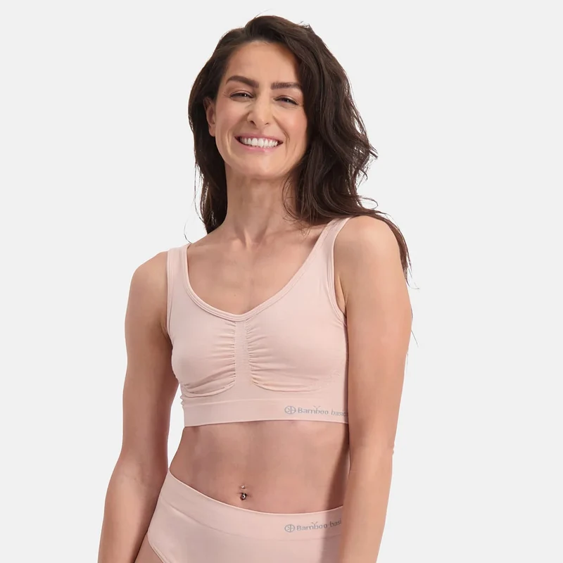 2er-Pack Rosa Bambus-BHs ohne Bügel