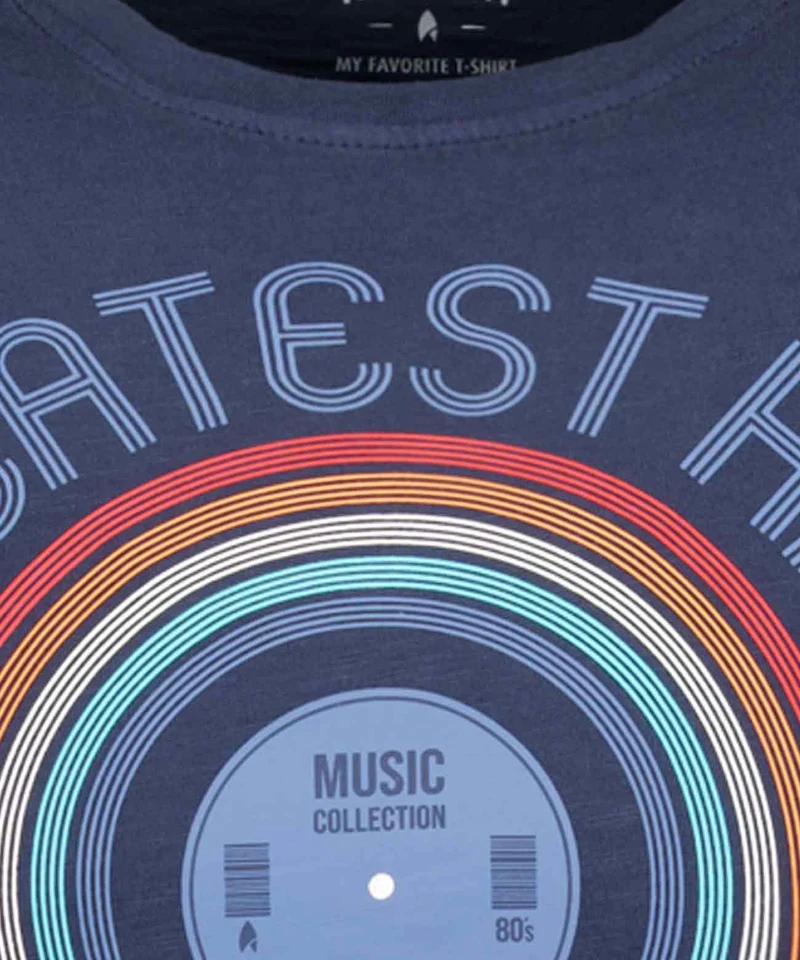 T-Shirt mit 80ies-Print, Rundhals