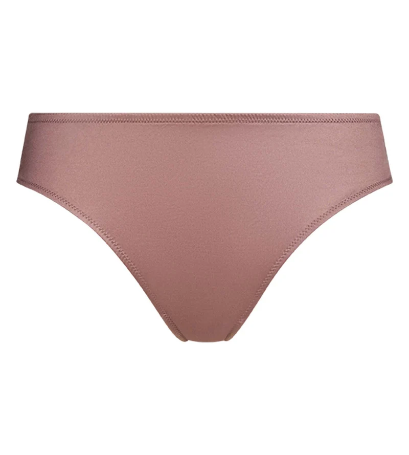 Damenhöschen aus Satin und floraler Spitze Marron Chocolove