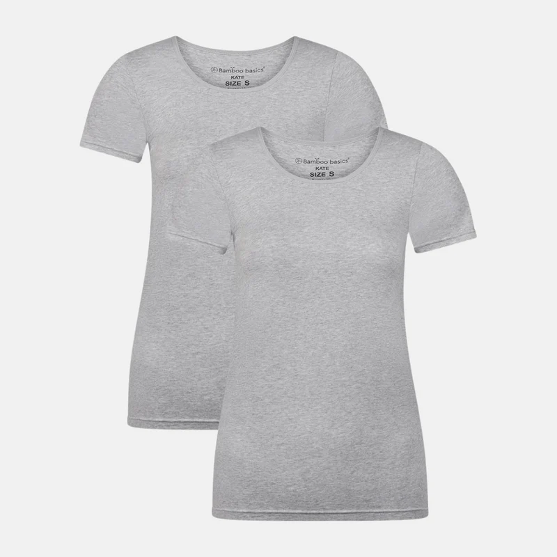 2er-Pack Graues Bambus-T-Shirt