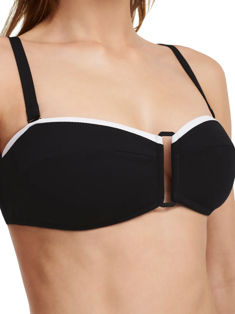 Chantelle Bademode – Authentischer kabelloser Bandeau-Spacer-Bikini, Schwarz/Weiß