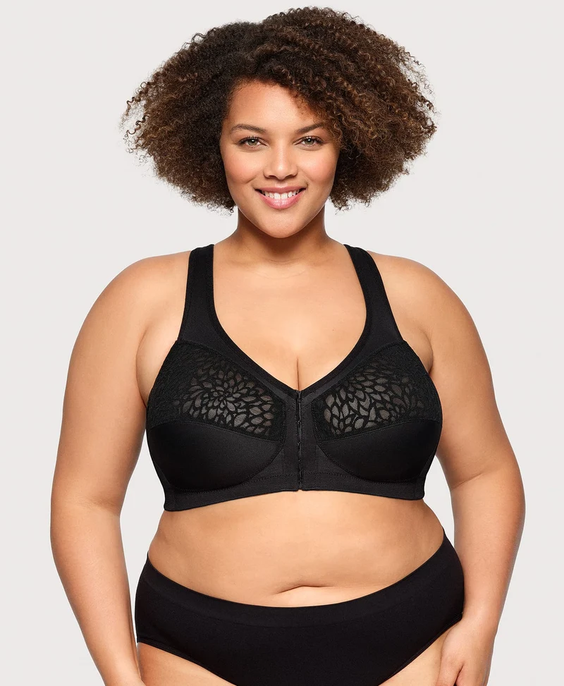 MagicLift Front-Closure Racerback Bra Black