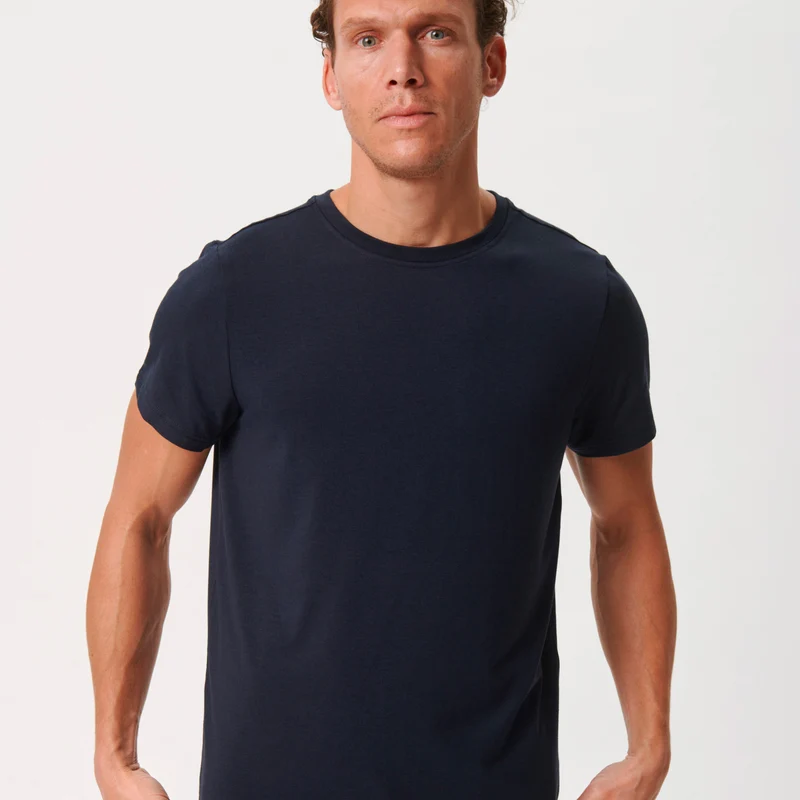 Blaues Bambus-T-Shirt