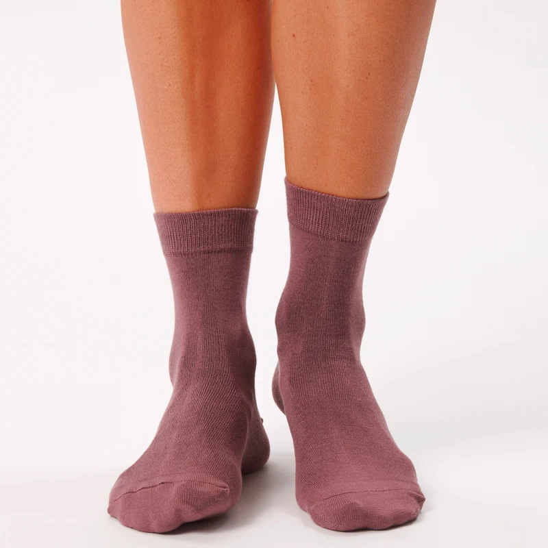 5er Pack Bambussocken in mauve/schwarz/marine/gestreift (Low cut)