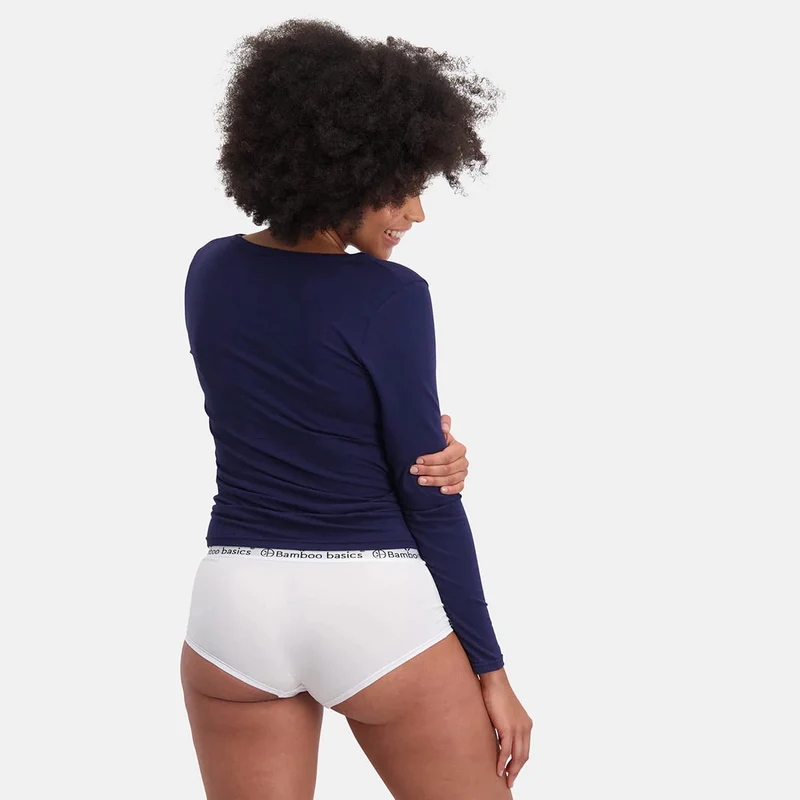 2er-Pack Blau Langarm-Bambus-T-Shirt