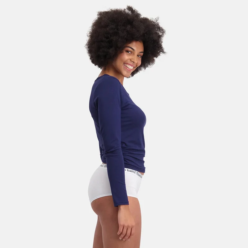 2er-Pack Blau Langarm-Bambus-T-Shirt