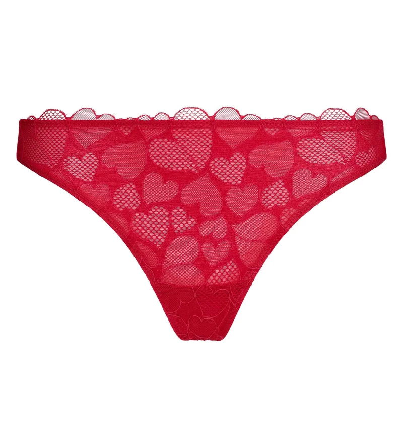 Damen-String aus Spitze mit Herzmuster Rouge Red Love