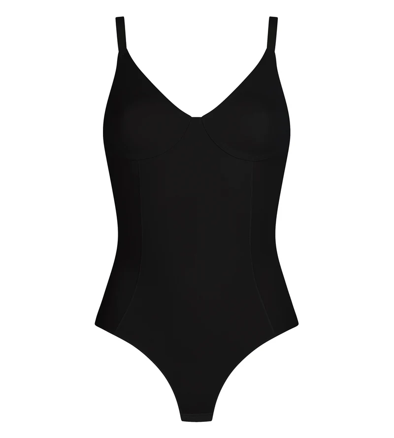 Schwarzer formender Body mit integriertem BH Dim Silhouette