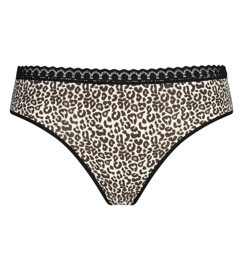 String aus Mikrofaser und Spitze mit Leopardenmuster Daily Micro
