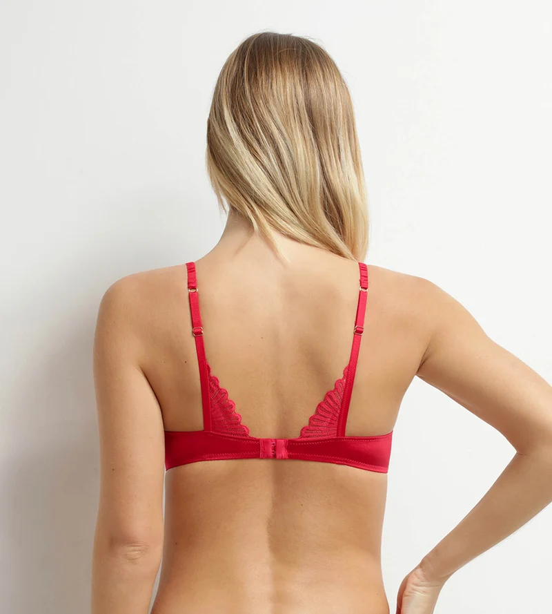 BH mit Bügeln aus Satin und Spitze in Rot Dim ChocoLove