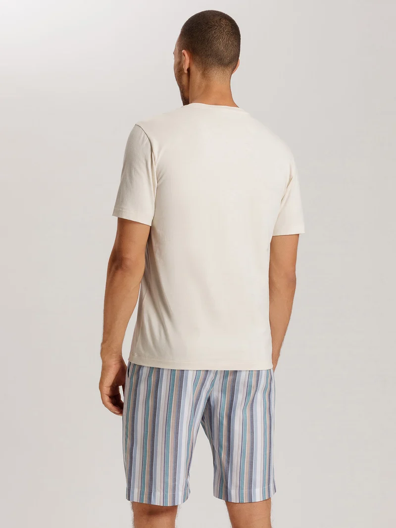 T-Shirt, V-Ausschnitt, LIVING SHIRTS, in Sommer-Farbe warm sand - Grösse L