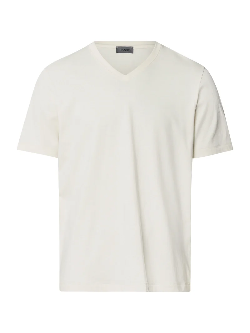 T-Shirt, V-Ausschnitt, LIVING SHIRTS, in Sommer-Farbe warm sand - Grösse L