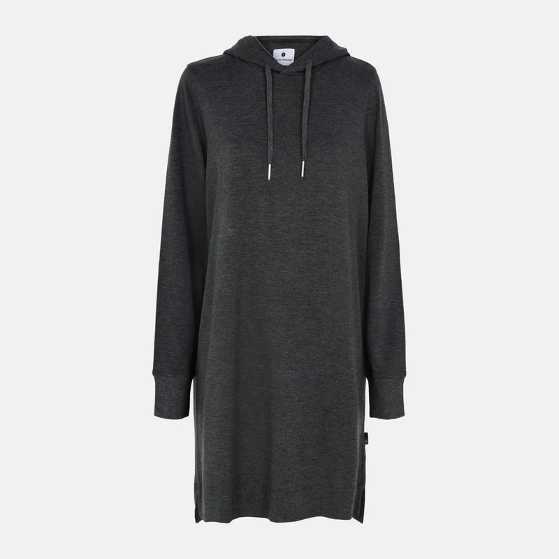 Dunkelgraues Kapuzenkleid aus Bambus