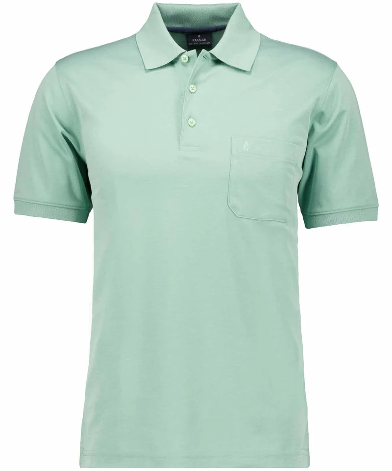 Softknit-Polo mit Brusttasche, kurzarm