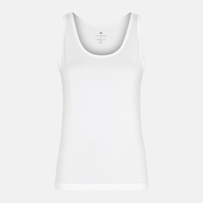 Weißes Bambus-Tanktop mit breiten Trägern