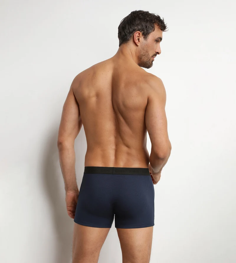 Boxershorts für Herren aus gerippter Modal-Baumwolle in Mitternachtsblau von Dim Élégant
