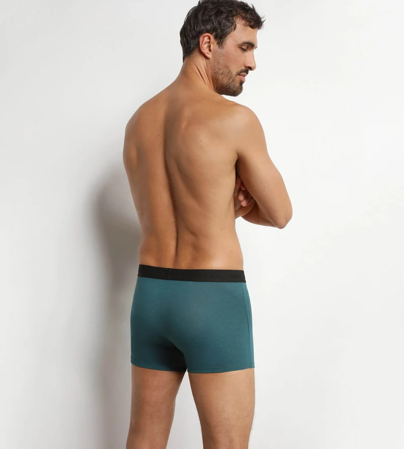 Boxershorts für Herren aus Baumwoll-Modal-Piqué Bleu Méditerranée Dim Smart