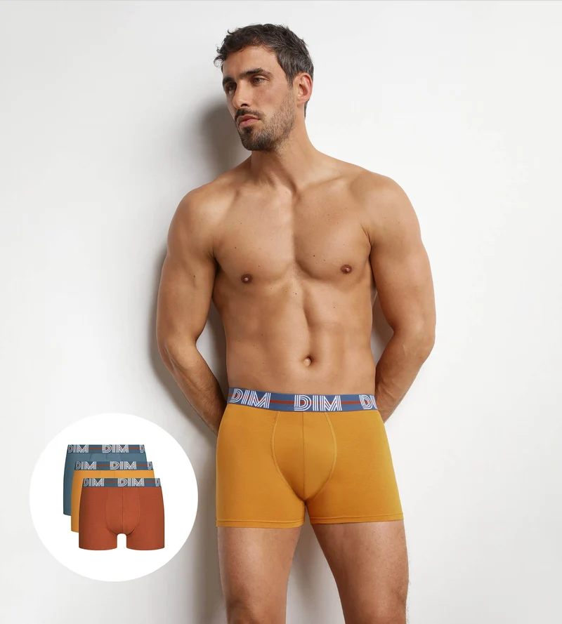 3er-Pack schwarze Boxershorts für Herren mit grafischem Bund Velours Powerful